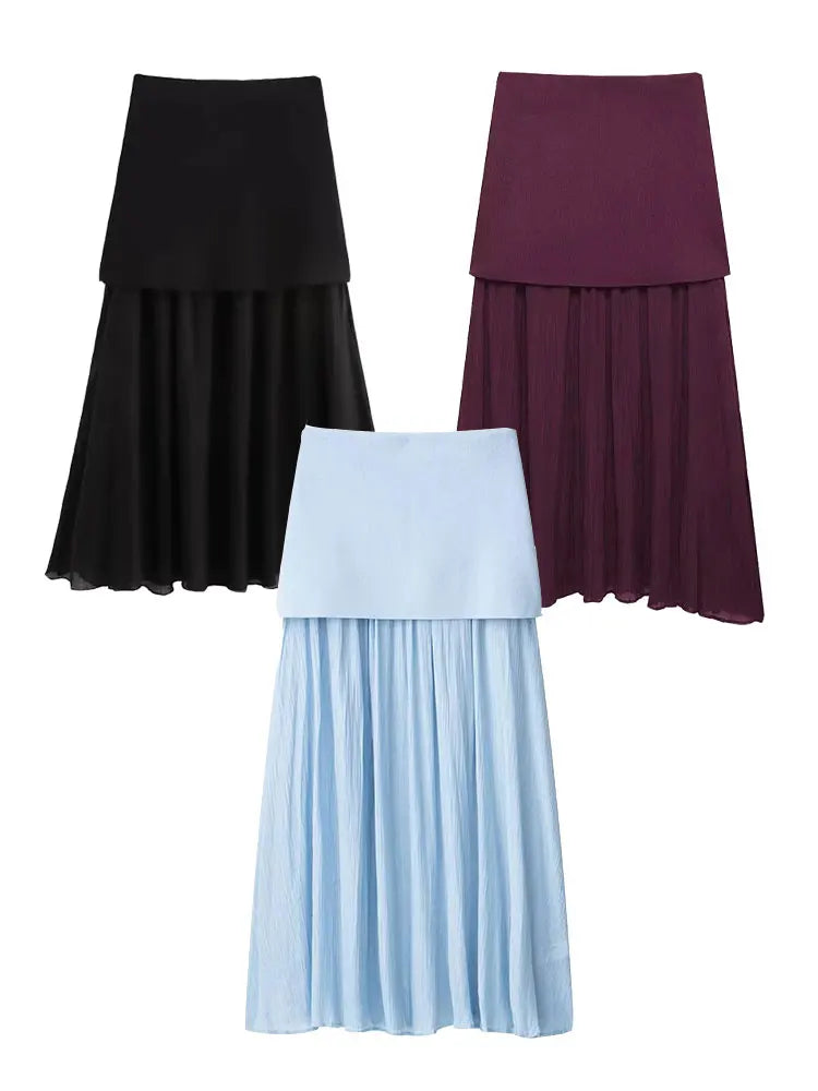 HH Womens Elegant Solid Long Skirt High Waist Beachwear