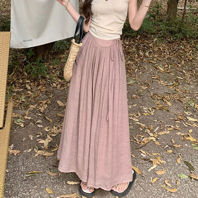 Elegant Wide Leg Pants for Women in Mercerized Cotton