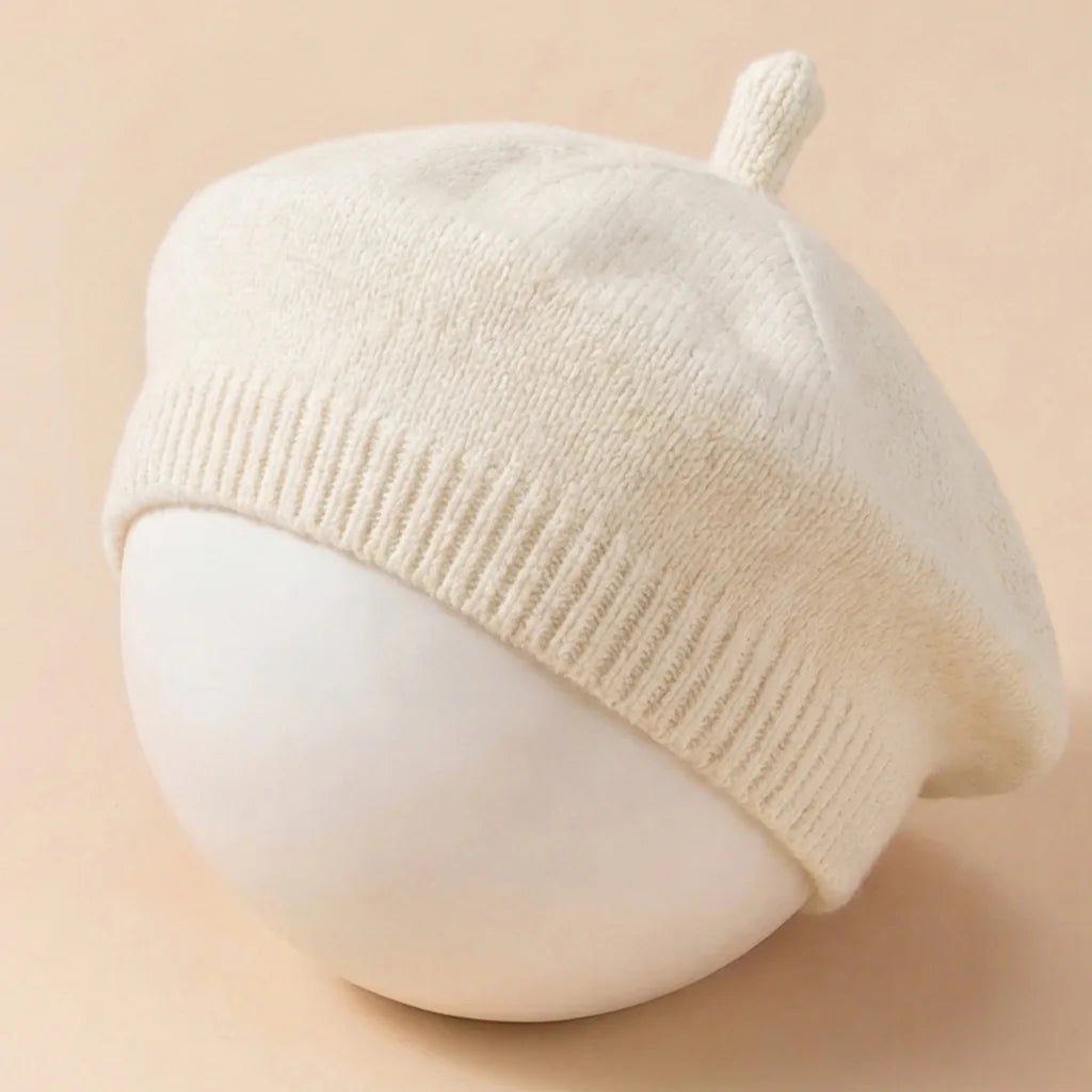 Solid Color Baby Beret Hat for Spring Infant Protection