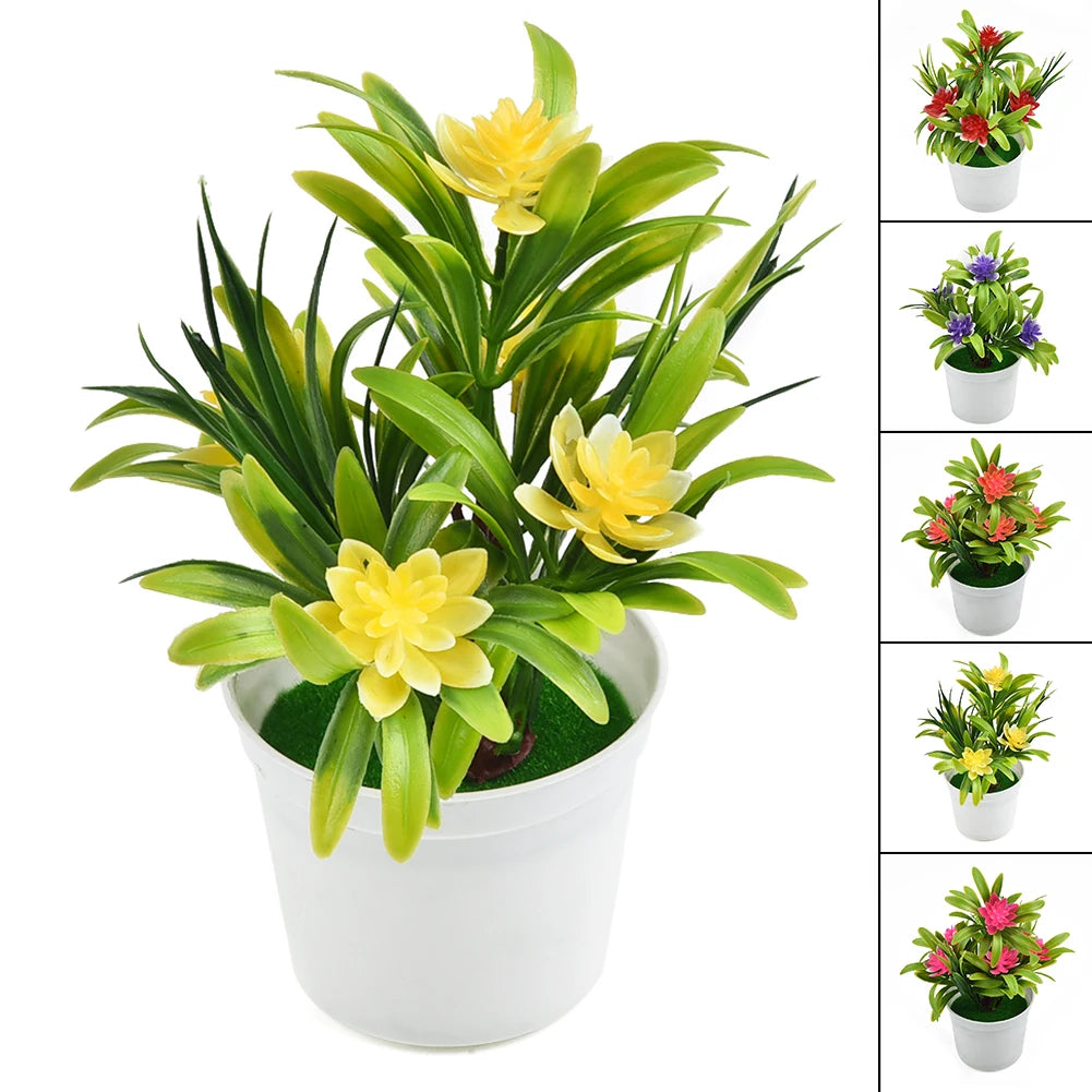 Artificial Plastic Flower Pot for Home and Office Decor