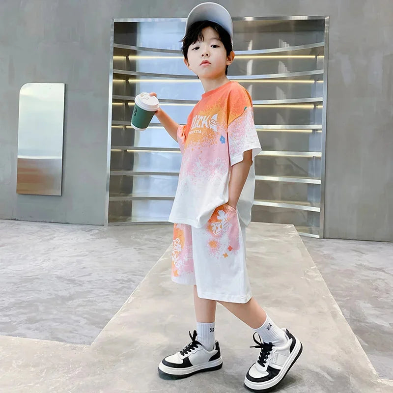 Boys Basketball Sports Suit Summer Outfit 2 Piece Set