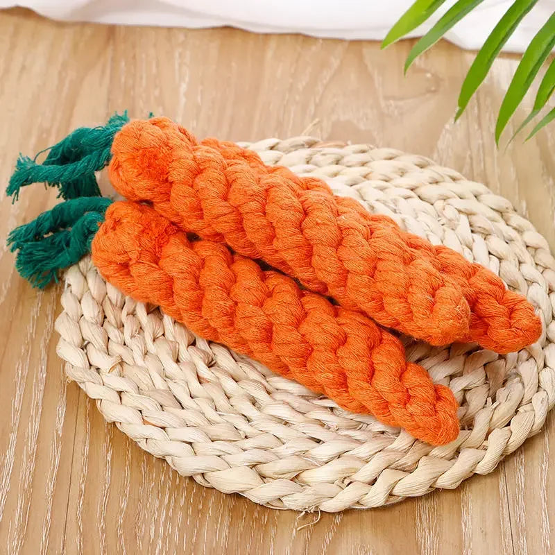 Cotton Rope Weaving Carrot Toy for Dogs