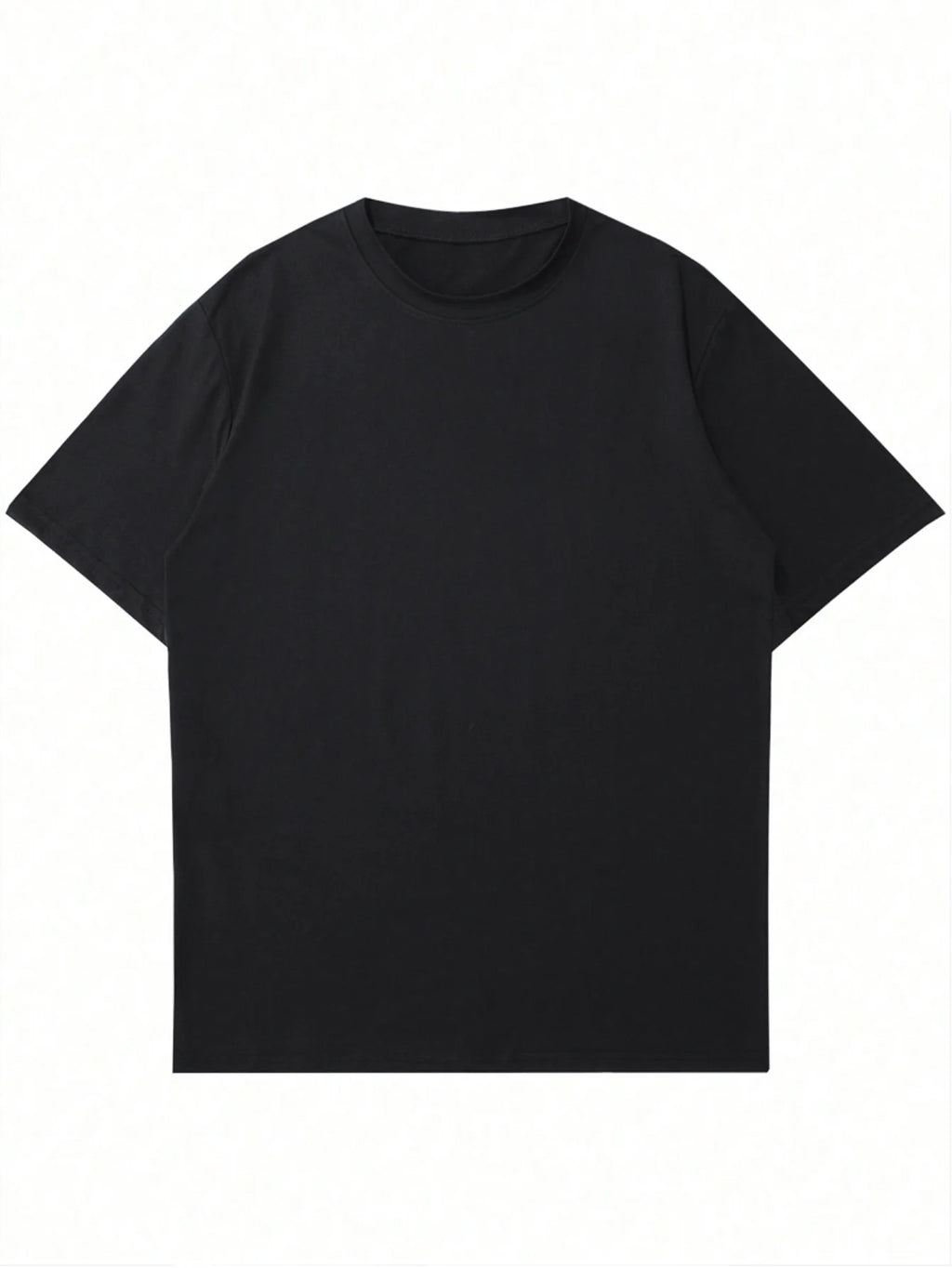 Men's Rap-Style Hip-Hop Patterned Printed T-Shirt Cotton Short-Sleeved Round-Neck Black Loose-Fitting Fashionable Summer Top