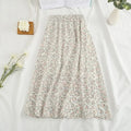 Floral Chiffon Skirt for Women - High-Waisted Beach Style