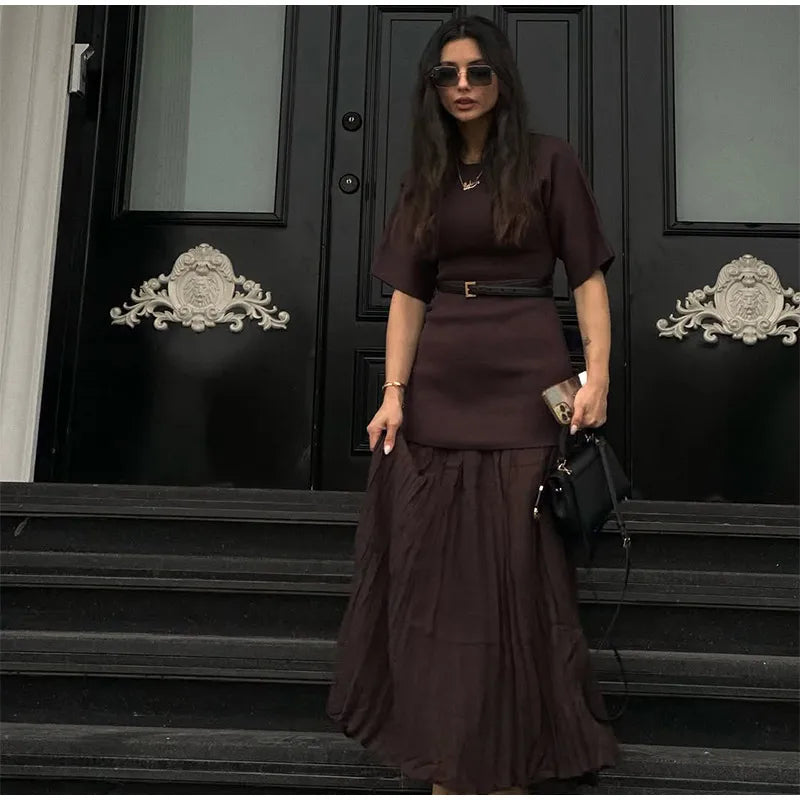 2025 Summer Knitted Patchwork Dress for Women