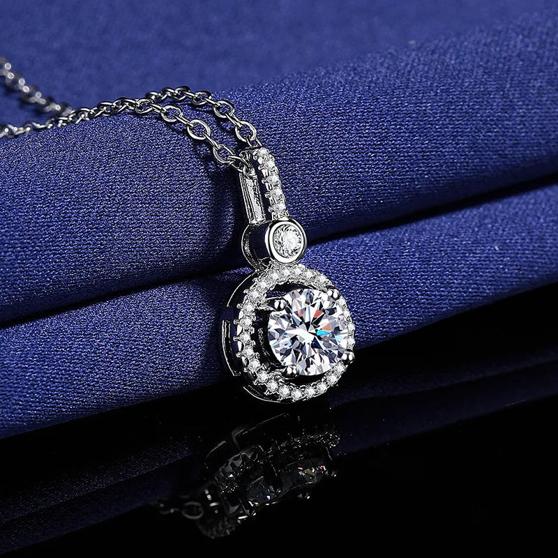 Sterling Silver Zircon Necklace for Women Wedding Jewelry