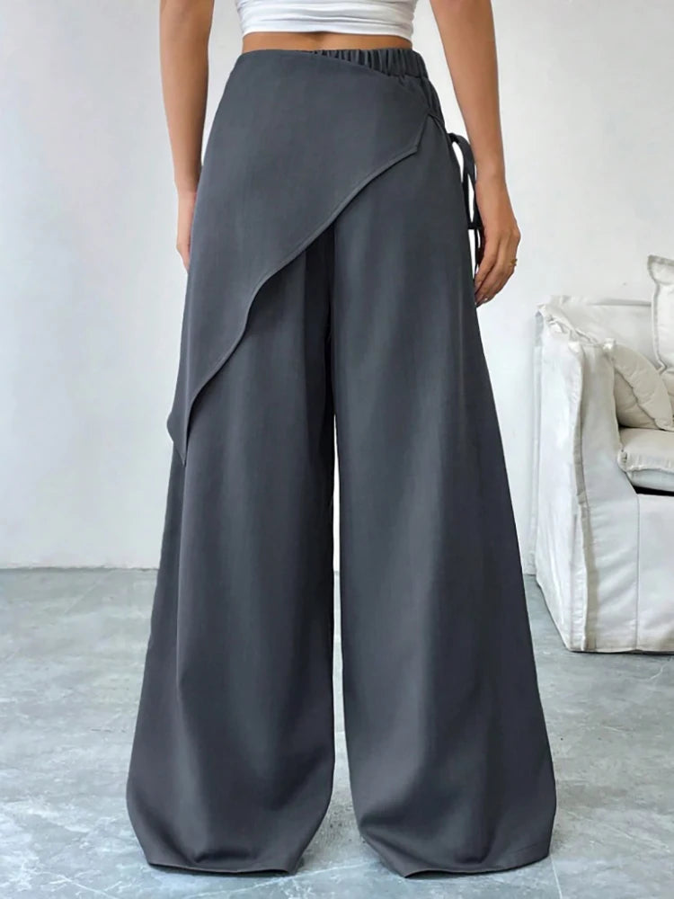 High Waist Loose Wide Leg Trousers for Women in Polyester