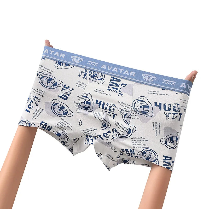 Men's Cartoon Boxer Shorts in Cotton and Elastane