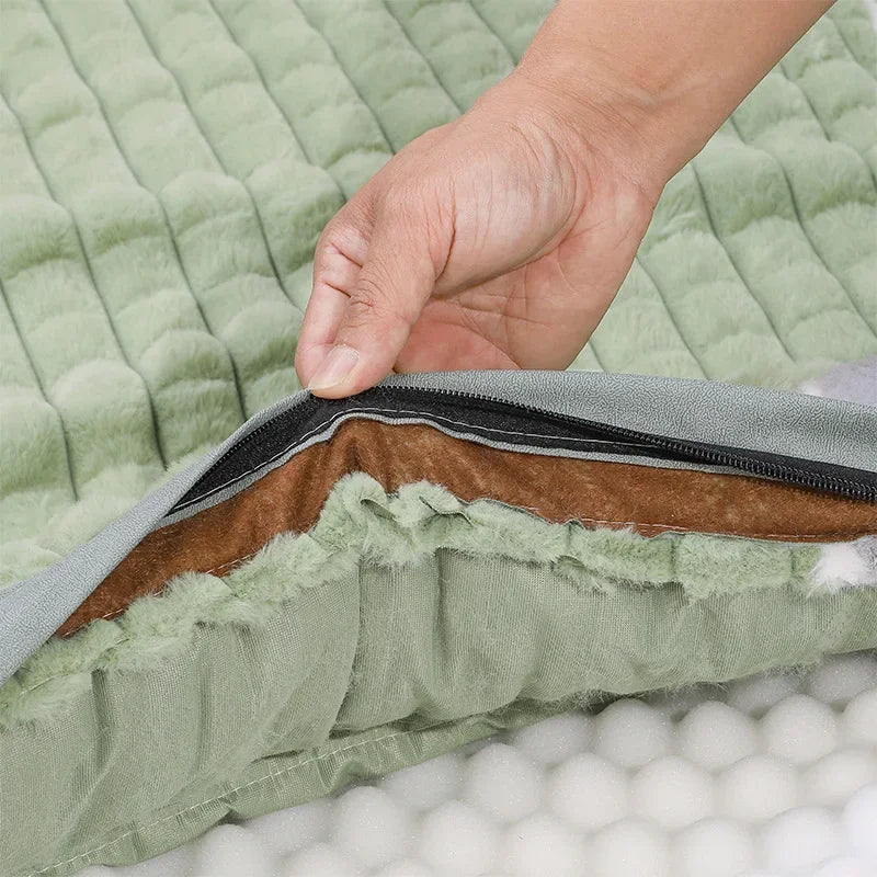 Modern Simplicity Pet Sleeping Pad in Plaid Corduroy