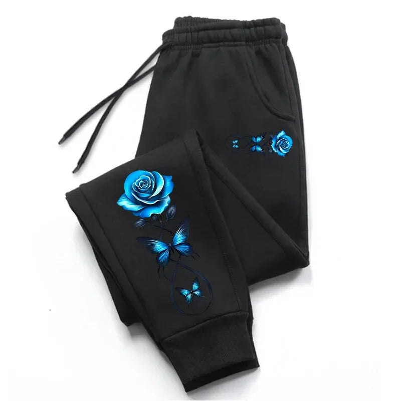 Women's Polyester Ankle-Length Sweatpants with Elastic Waist