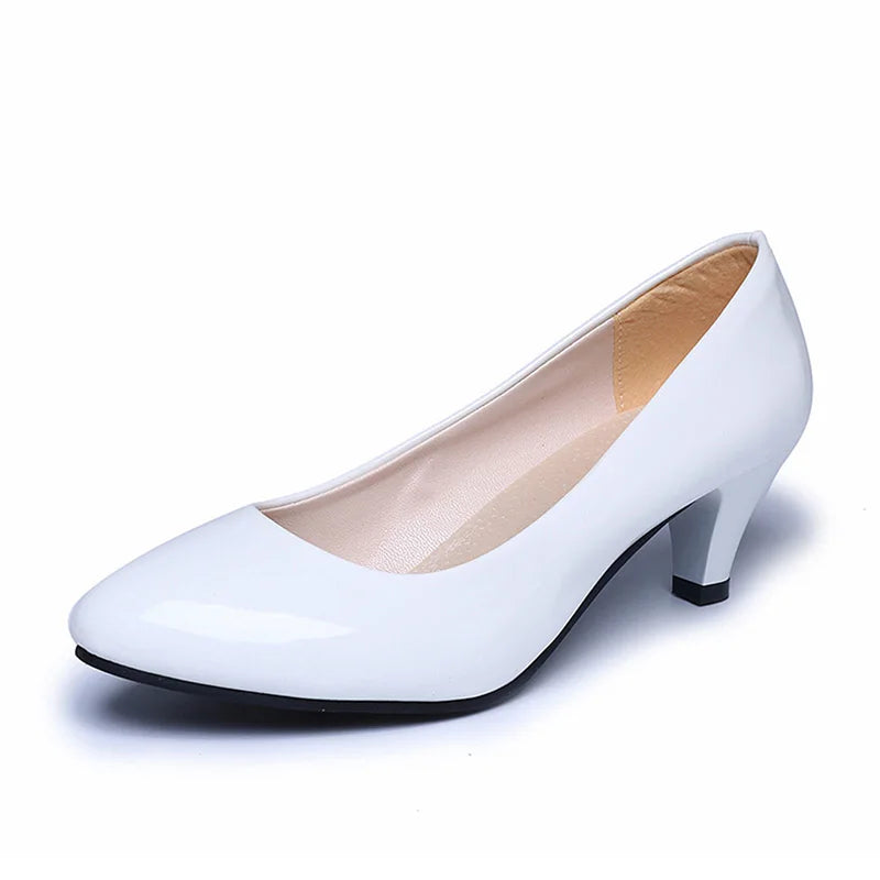 Elegant Medium High Heeled Women's Office Pumps in PU