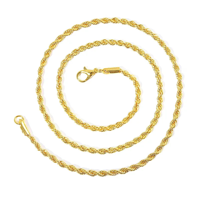 Men Ropes Long Necklace Minimalist Twisted Rope Chain Necklace For Men Women Hip Hop Jewelry