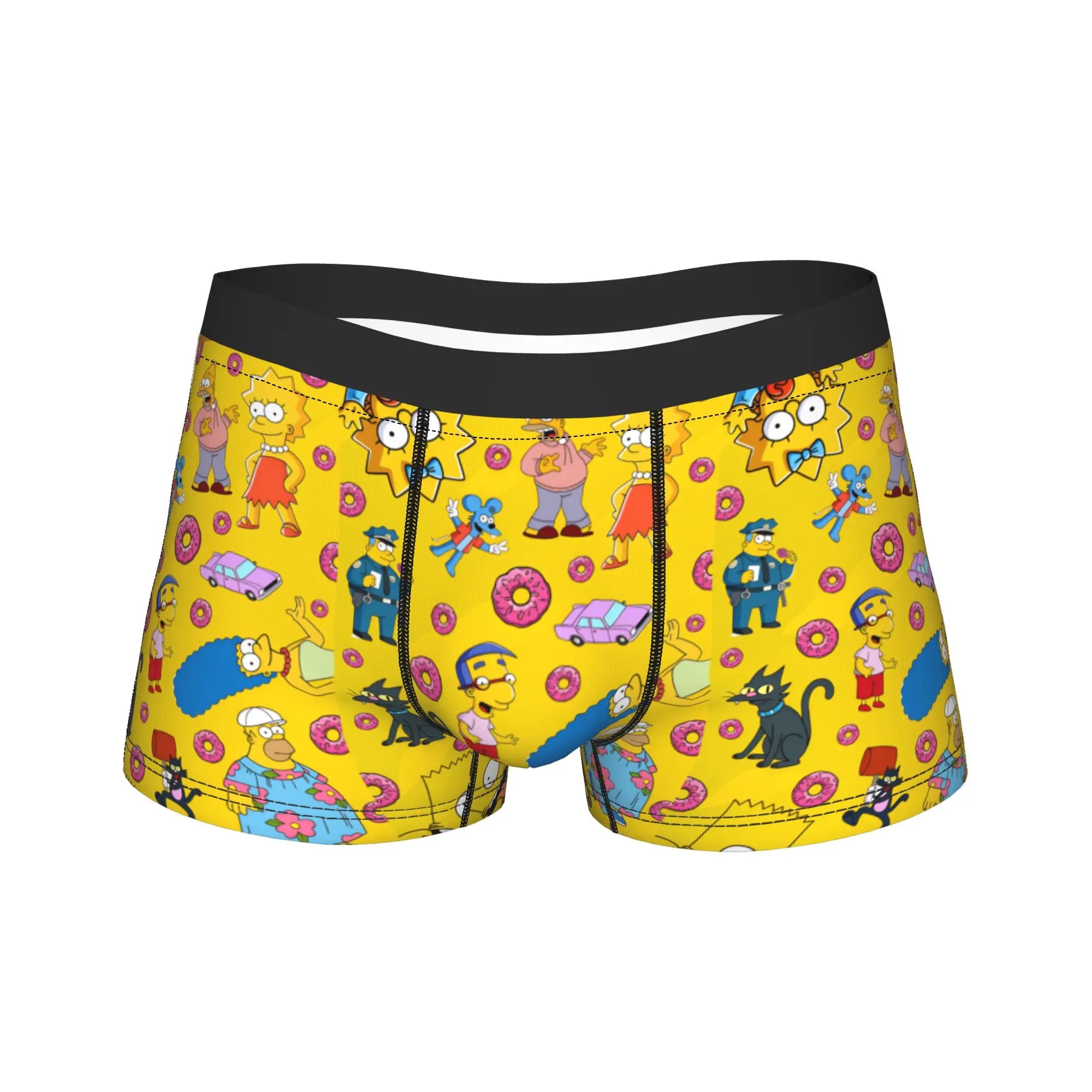 S-Simpsons Family Cartoon Characters Men's Boxer Shorts Plus Size