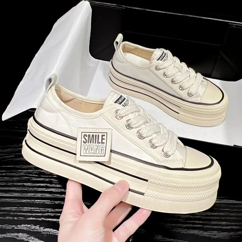 Women's Canvas Platform Sneakers for Summer Casual Wear