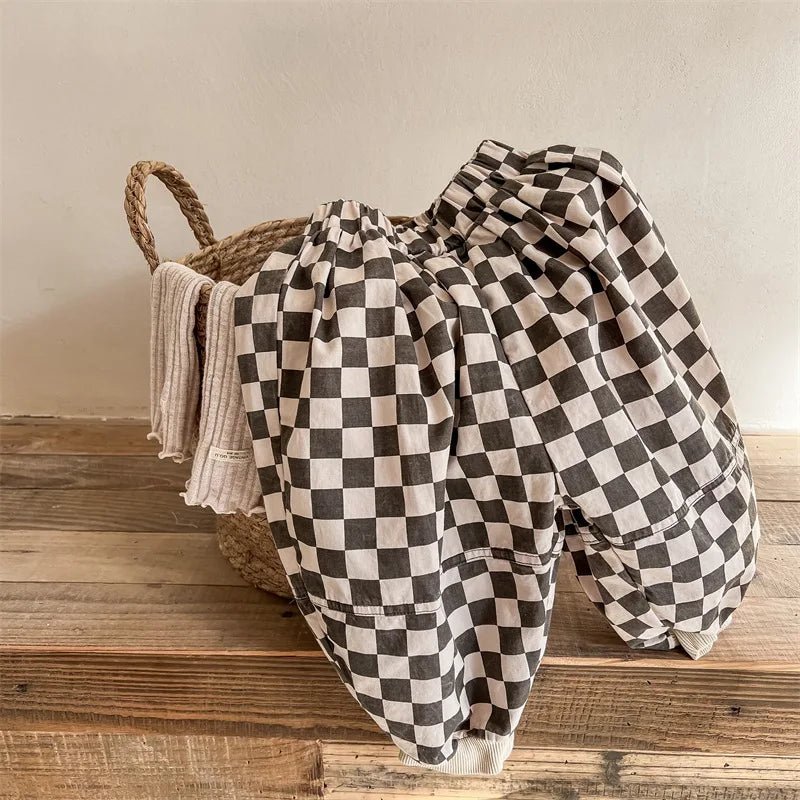 LILIGIRL Plaid Harem Pants for Boys and Girls 1-7 Years
