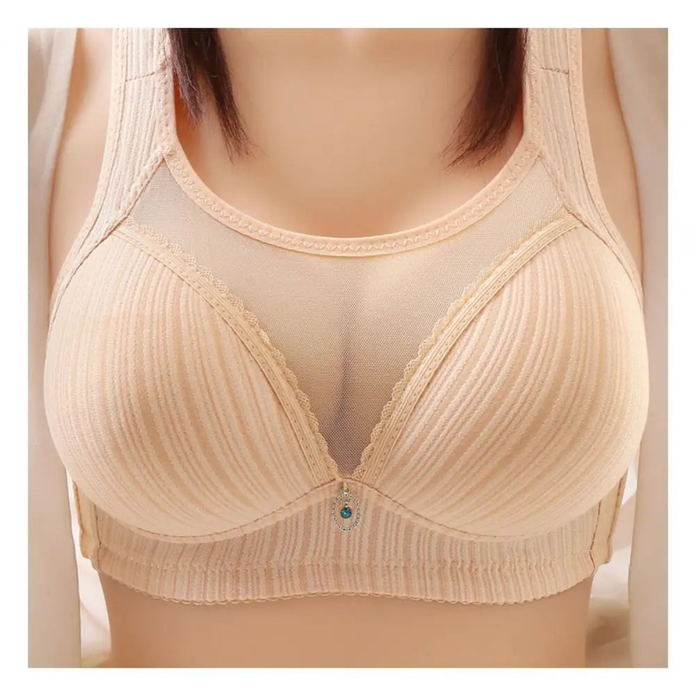 Comfortable Women Wireless Push-up Sports Bra with Wide Straps
