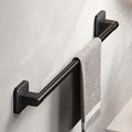 Self-Adhesive Aluminum Alloy Bathroom Towel Rack in Black
