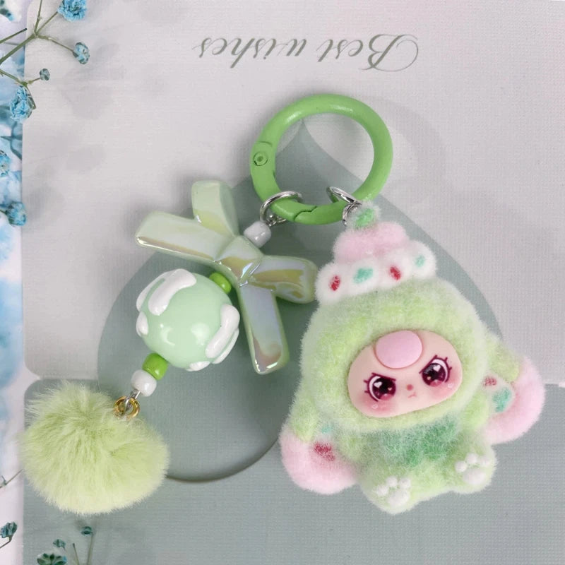 Cute Baby Doll Keychains for Kids Flocking Keyring Accessories