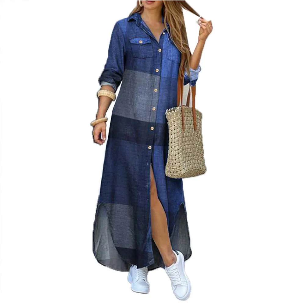 Literary Printing Long Shirt Skirt for Women by MALEY LifeStyle