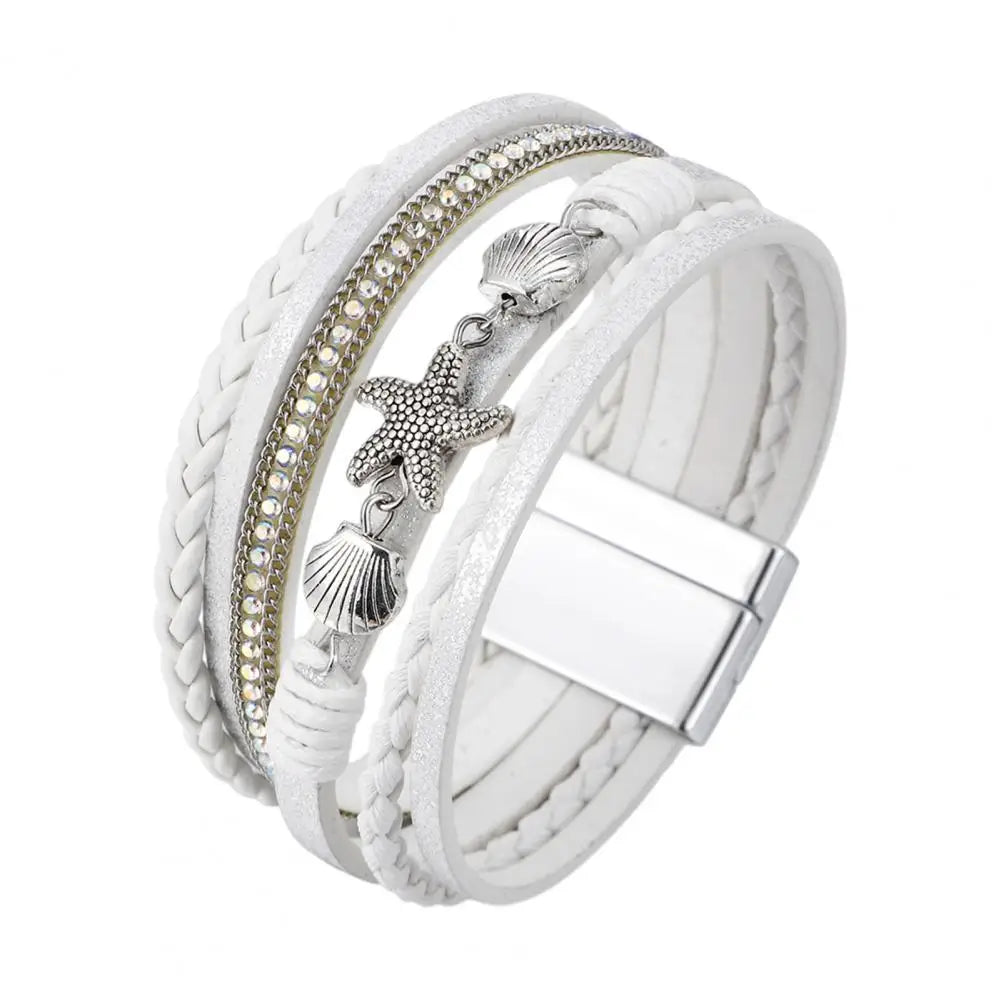 Multi-Layer Bohemian Faux Leather Braided Bracelet for Women
