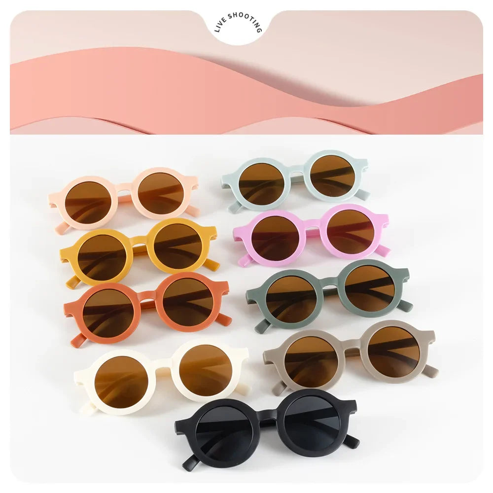 Round Frame Children's Sunglasses for Ages 1-7