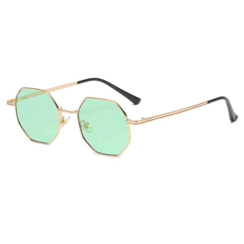 Polygon Metal Sunglasses for Women with UV400 Protection
