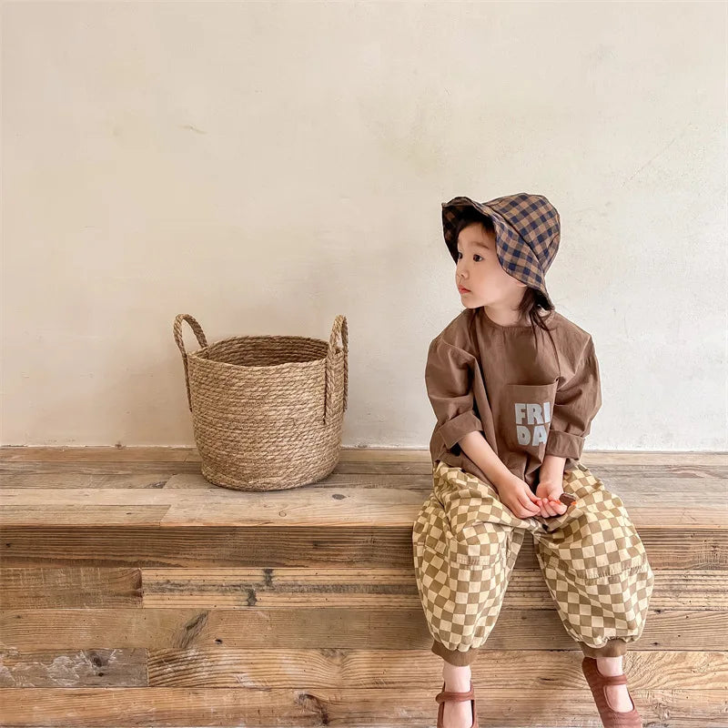 LILIGIRL Plaid Harem Pants for Boys and Girls 1-7 Years