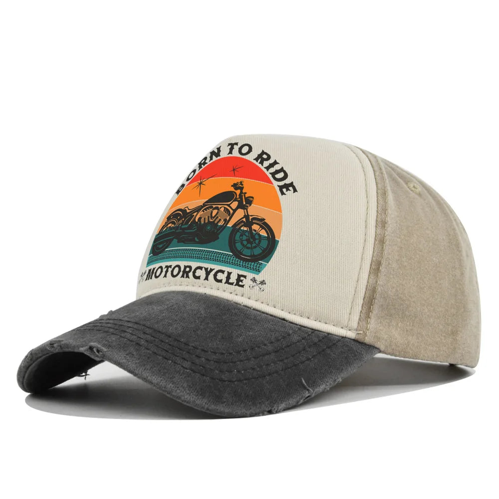 Retro Printed Cotton Baseball Cap for Men and Women