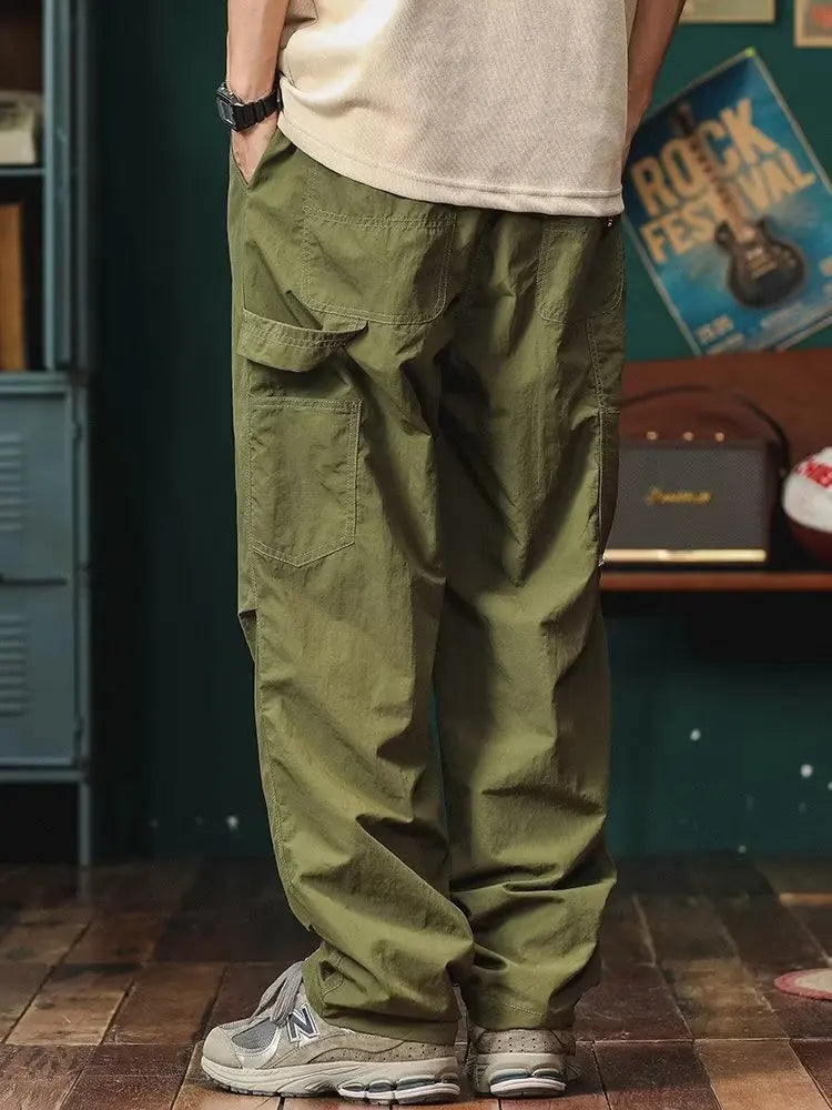 Camouflage Cargo Pants For Men  2024 Korean style Casual Tightened Nine-point Pants Men's Trendy Multiple pockets Harem Pants