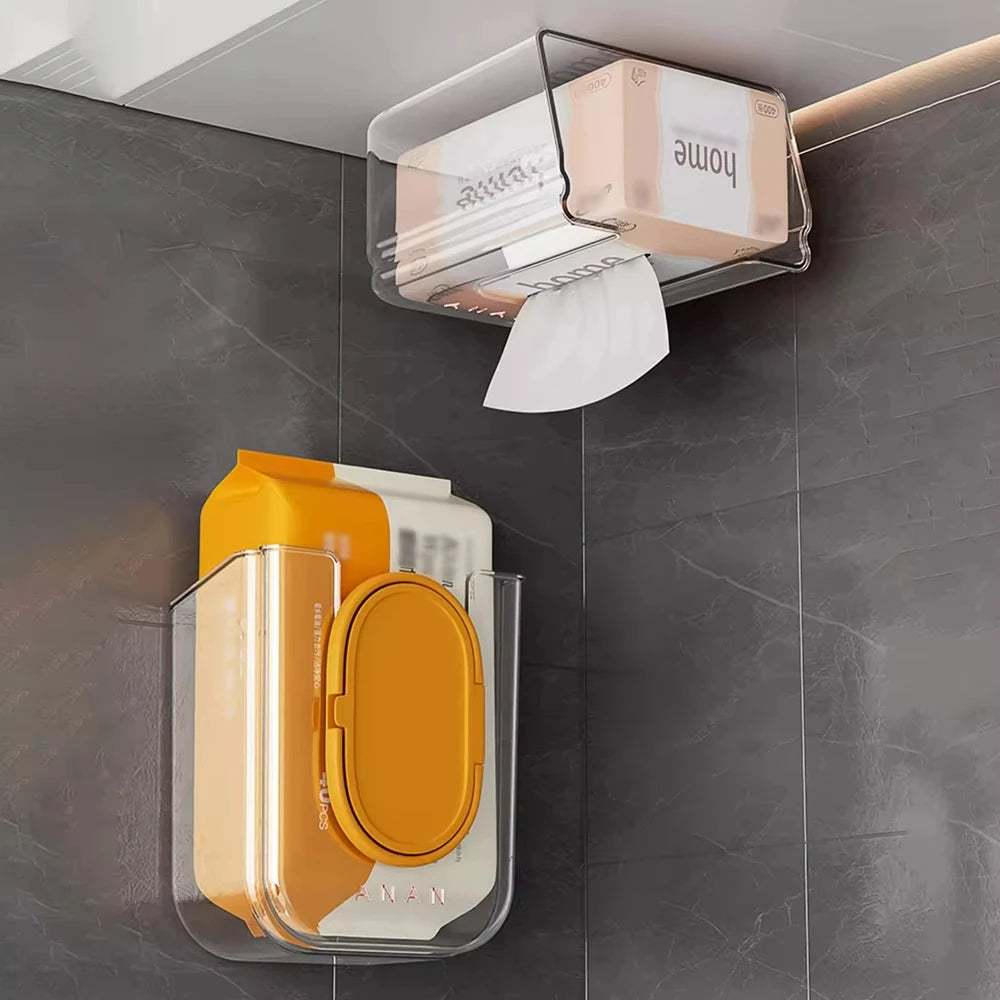Wall Mounted Wet Tissue Storage Box with Strong Adhesion