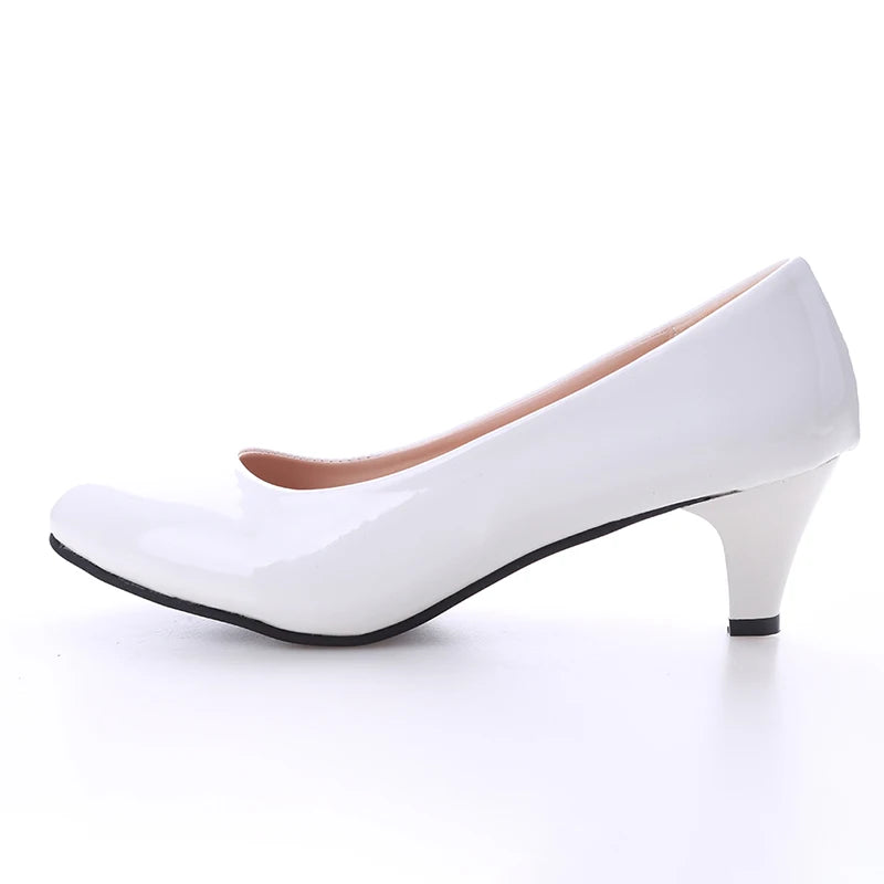 Elegant Medium High Heeled Women's Office Pumps in PU