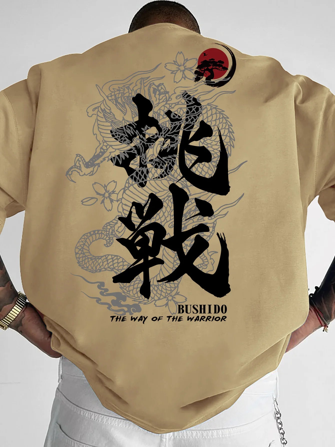 100% Cotton Men's T-shirt Street Style Short-sleeved Top with Dragon Pattern Print Suitable Summer Daily Commuting Casual Wear