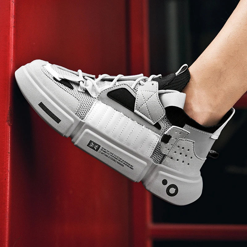 Men's Shoes For Enlightenment In Autumn New Breathable Super Hot Couple Shoes For Men's Korean Style Color-Blocking Personality
