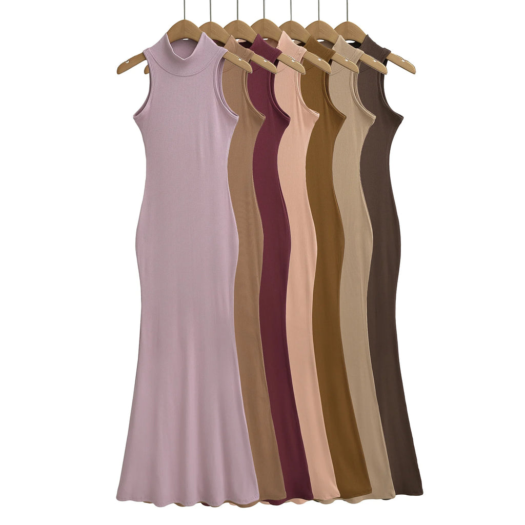 Elegant Turtleneck Knitted Bodycon Dress for Women