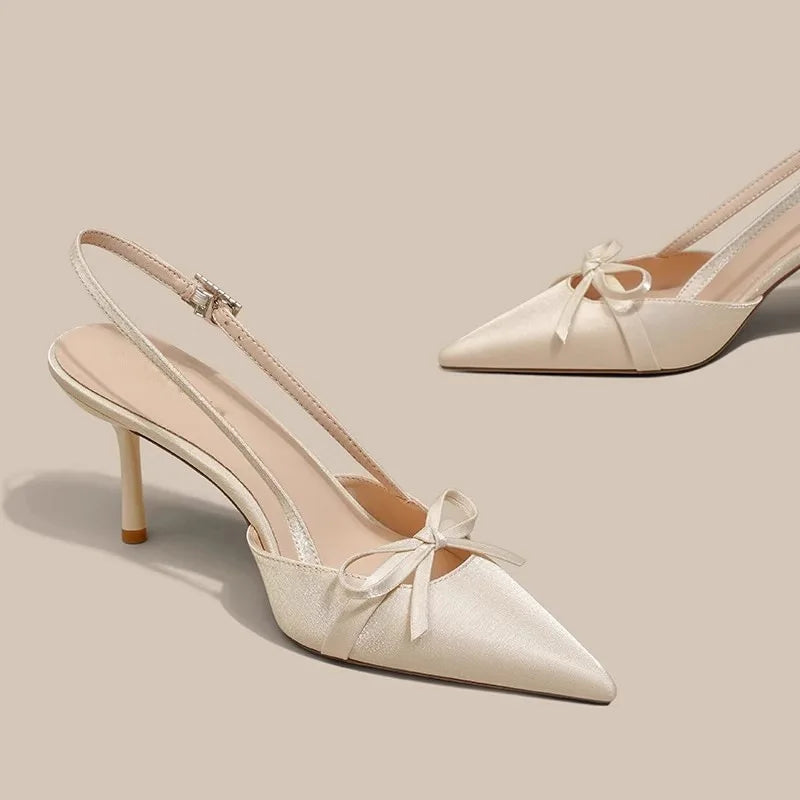 New Women's Shoes Exquisite Pointed Tip High Heeled Sandals for Woman Elegant French Casual Shoe Designer Shoes Sandalias Mujer