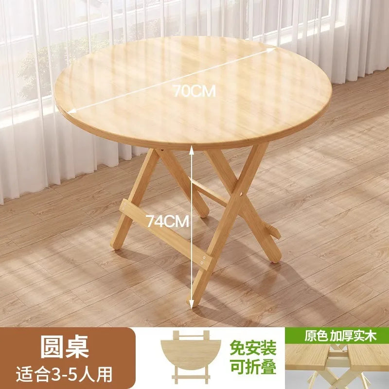 Solid Wood Foldable Dining Table for Small Spaces