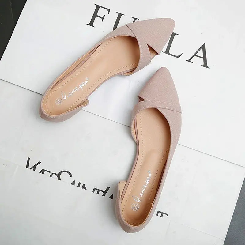 Elegant Pink Slip-On Flats for Women with Pointed Toe Size 39