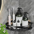 Black Space Aluminum Bathroom Storage Rack with No-Drill Mount