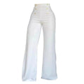 High Waist Straight Leg Women Pants with Double-Breasted Design