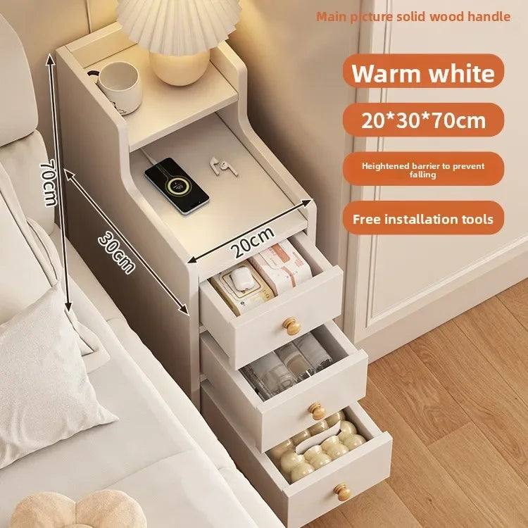 Modern Minimalist Narrow Bedside Table for Bedroom Use