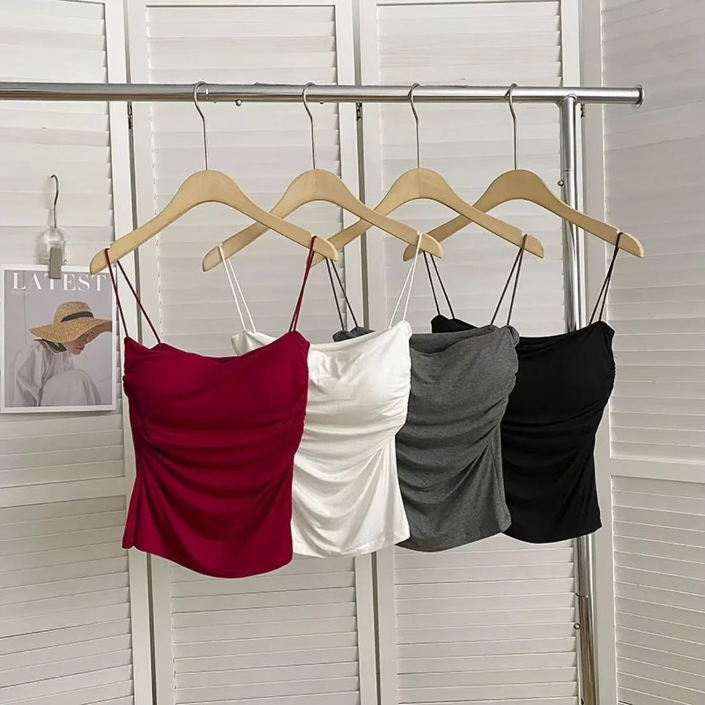 Women's Casual Summer Tank Top with Built-In Bra