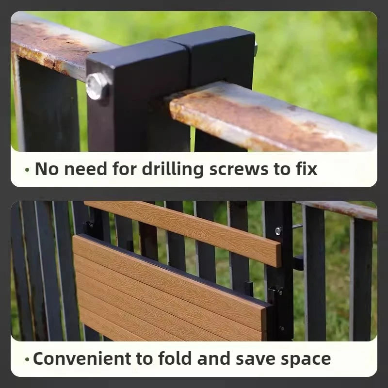 Portable Wooden Folding Outdoor Table for Balconies and Camping