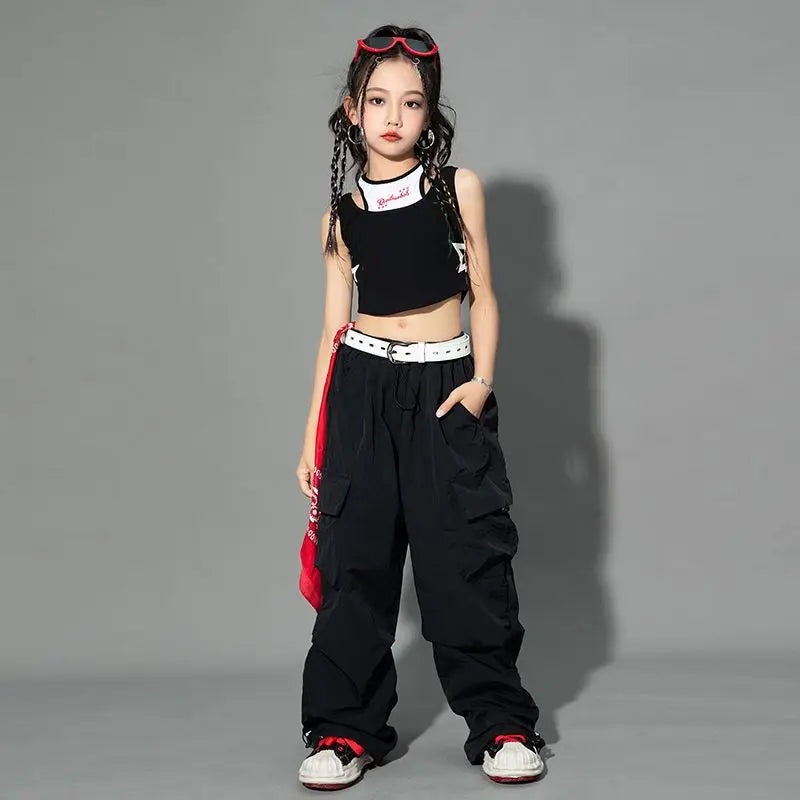 Trendy Girls Cargo Pants for Kids with Pockets 4-6Y