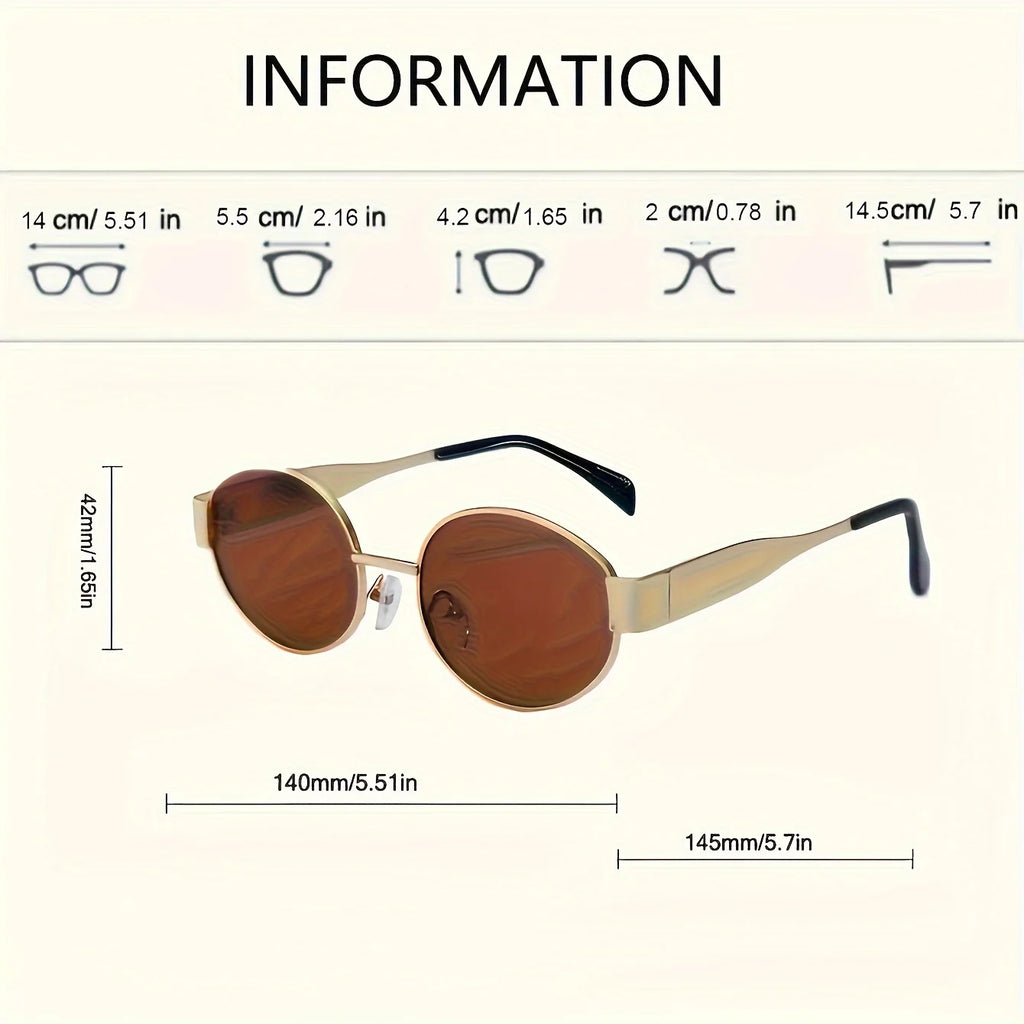 Trendy Oval Sunglasses for Women in Alloy Frame