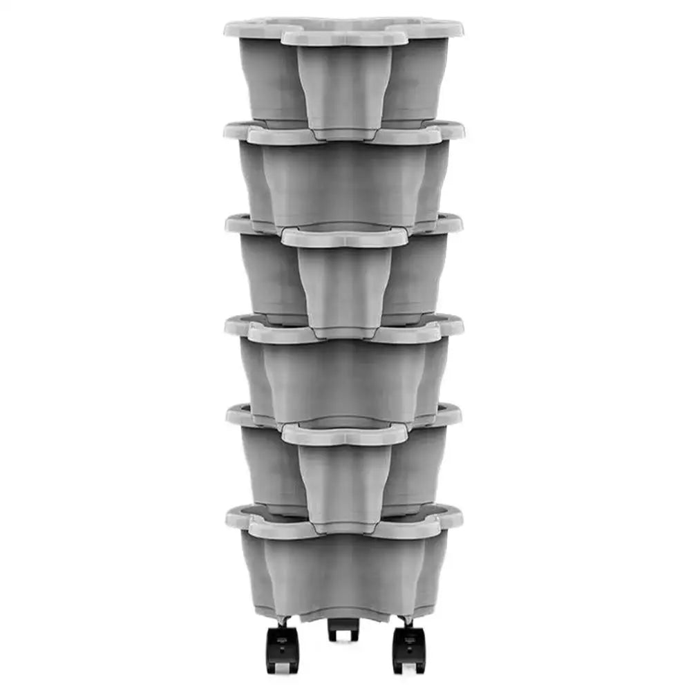 6-Tier Vertical Planter with Wheels for Indoor Outdoor Gardening