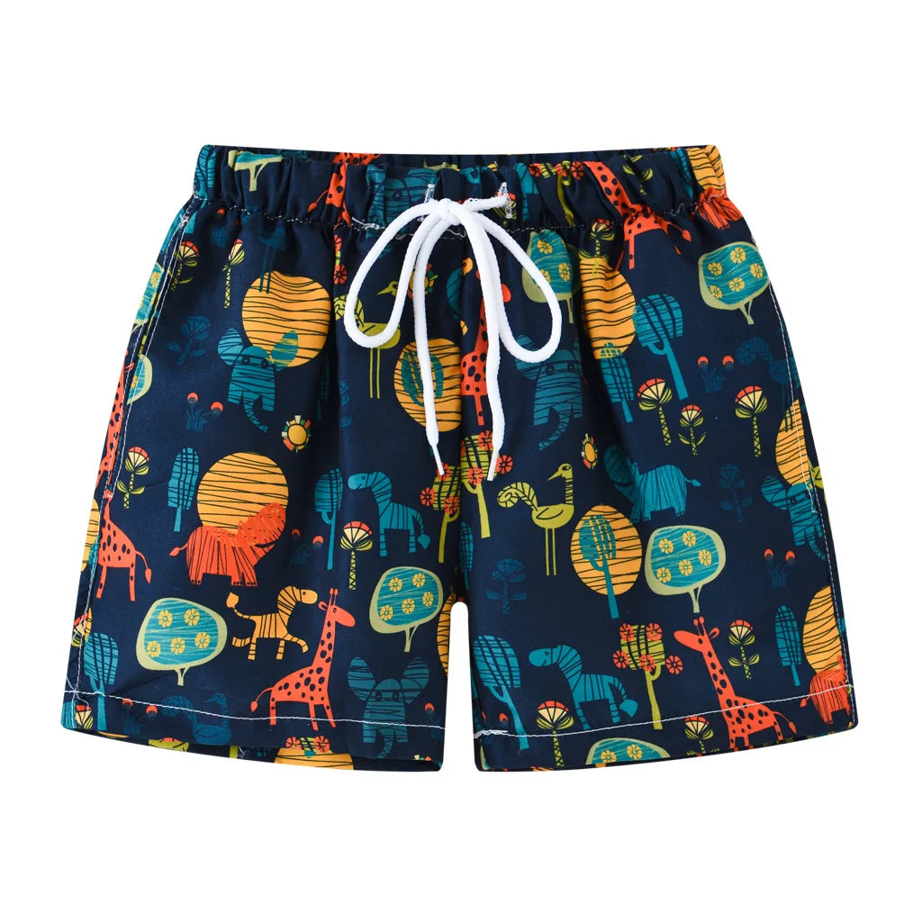 2026 Summer Boys Cartoon Swimming Trunks Beach Shorts