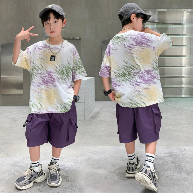 Boys Summer Clothing Set Casual Outfit for Ages 5-14