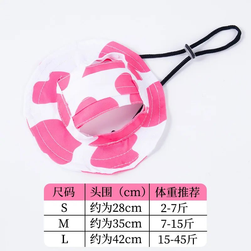 Fashionable Adjustable Dog Hat with Ear Holes for Sun Protection