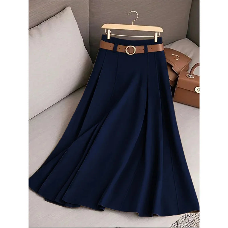 Mid-Length Pleated Skirt for Women in Polyester