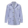 Men's Casual Long Sleeve Striped Belted Shirt in Multiple Colors